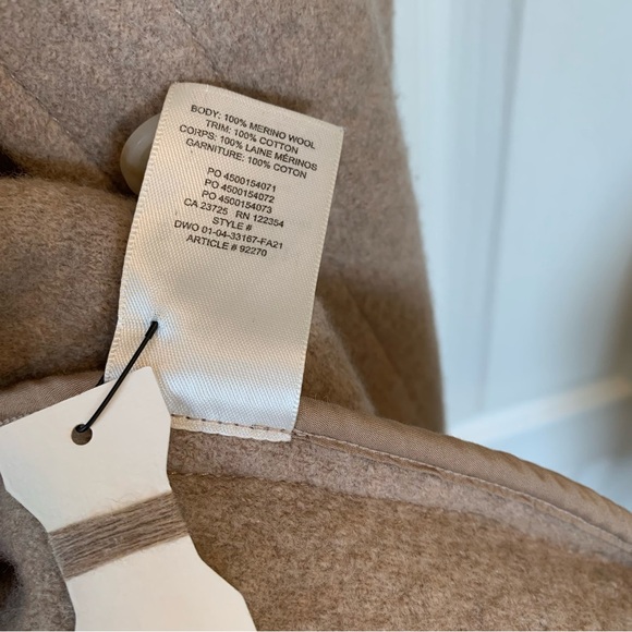 Aritzia Babaton Pelli Button Up Merino Wool Jacket Camel Tan Brown Women's Large - Picture 6 of 8